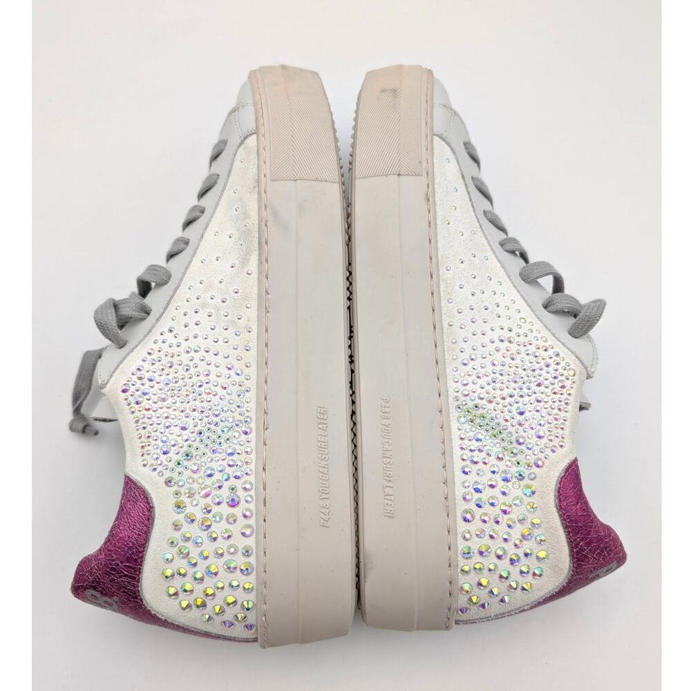 P448 Thea Platform Sneaker Shoes Lace-Up Women's White Size US8.5 EU39 - Picture 6 of 12